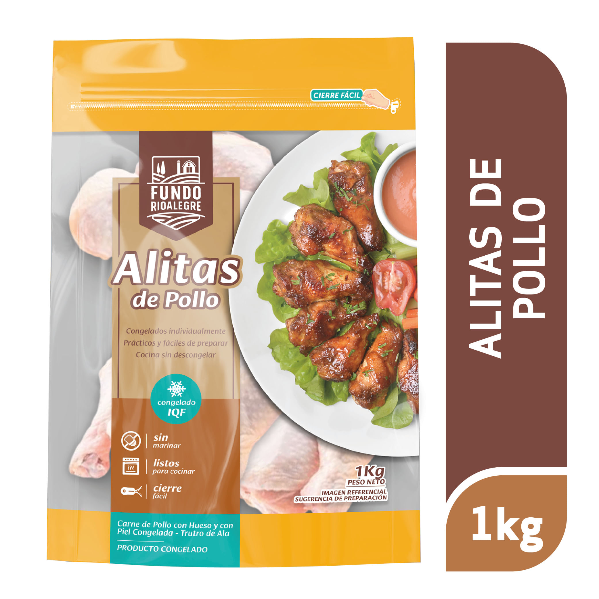 Alitas de pollo Fundo Río Alegre congelada bolsa 1 Kg